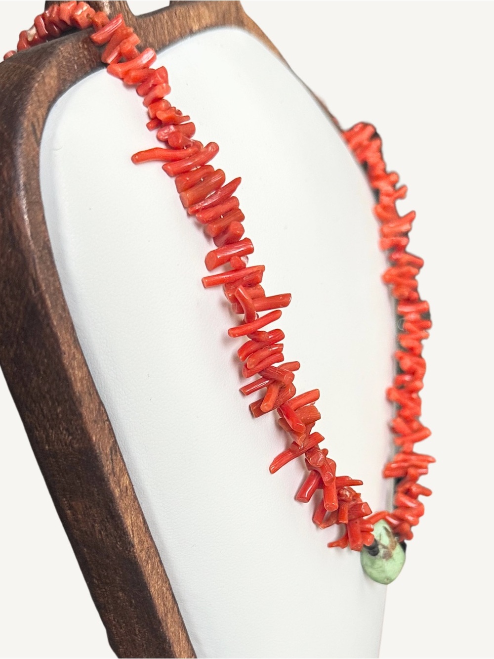 RARE Natural Red Coral Turquoise Sterling Necklace 17 Inch - Picture 5 of 7